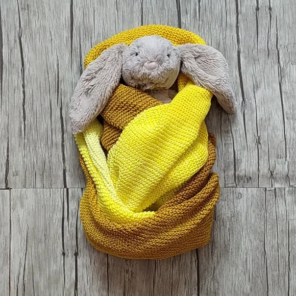 Knitted Ombre Baby or Lap Blanket - Picture 3 of 9